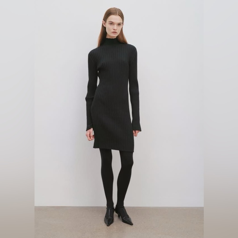 The Row Diolette Black Long Sleeve Dress Large NWT